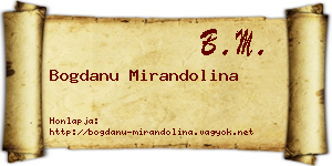 Bogdanu Mirandolina névjegykártya